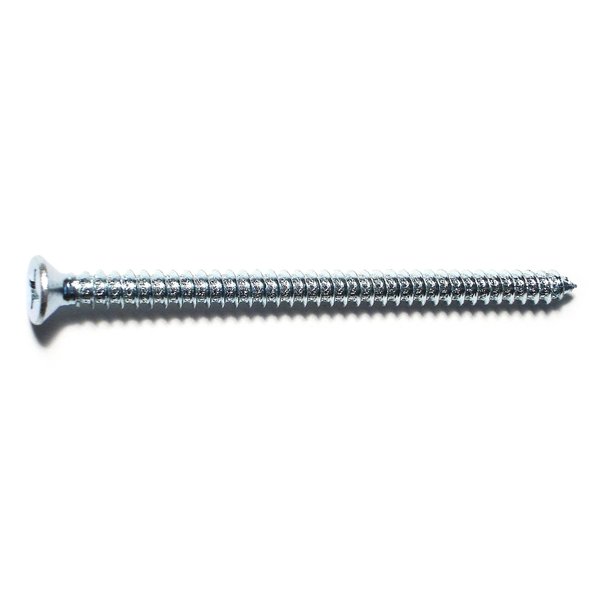 Midwest Fastener Sheet Metal Screw, #14 x 4 in, Zinc Plated Steel Flat Head Phillips Drive, 100 PK 50850